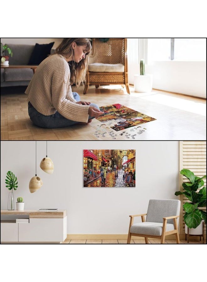 Coffee Street Jigsaw Puzzle – 70*50 cm – 1000 PCS European Café Scene – Warm Evening Ambience – Relaxing Puzzle for Adults & Teens Age 14+ – High-Quality Print – Perfect for Framing or Gifting - Image 2